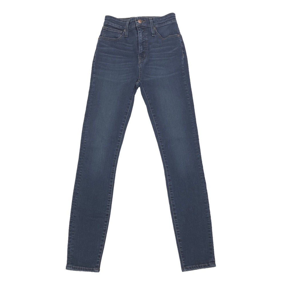 Madewell Women's Curvy High Rise Skinny Jeans Size 25 25X28.5 Blue Dark Wash
